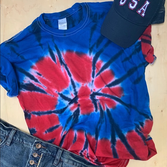 Tops - Fourth of July dye USA Tie dye 4th shirt patriotic